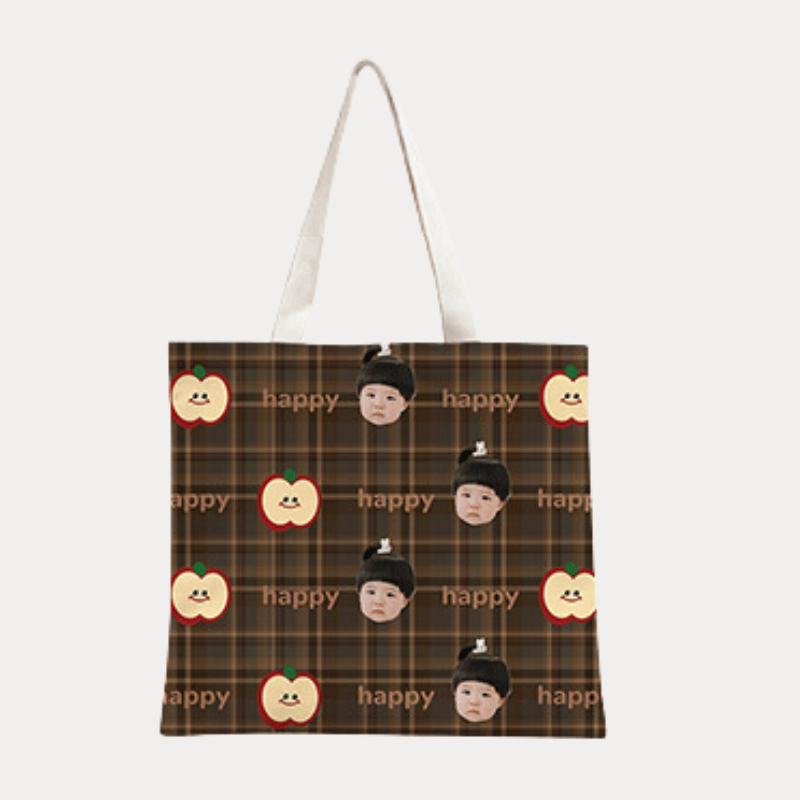 Customized baby photo canvas bag