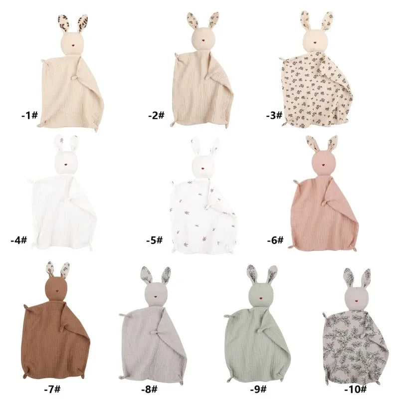 Personalized Floral Bunny Baby Feeding Bib&Security Blanket