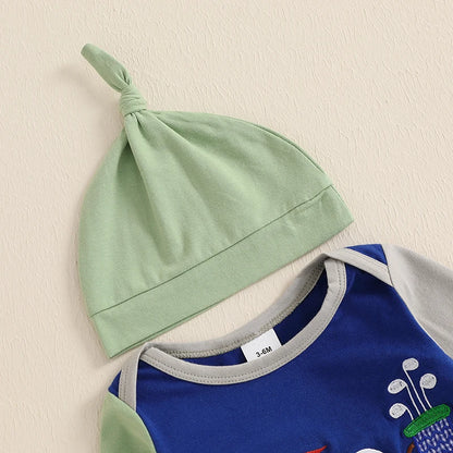 New Born Infant Golf Outfit Golf Hat Set