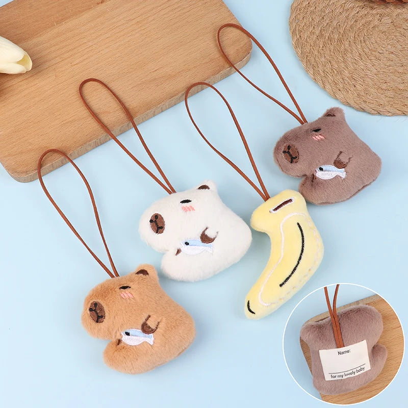 Anti-lost Fabric Capybara Name Sticker Pendant