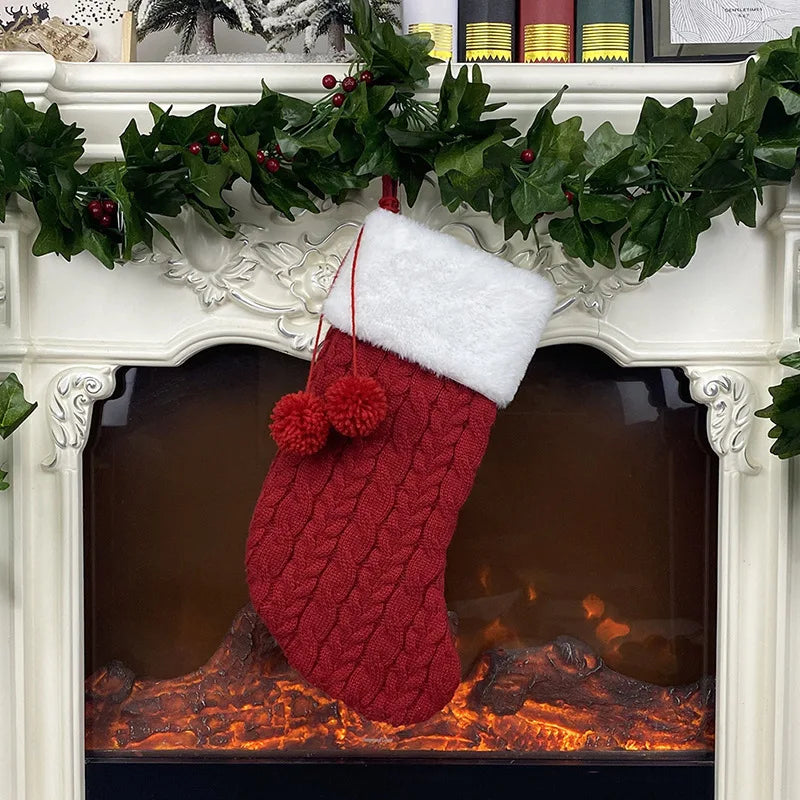 Personalized knitted wool Christmas socks