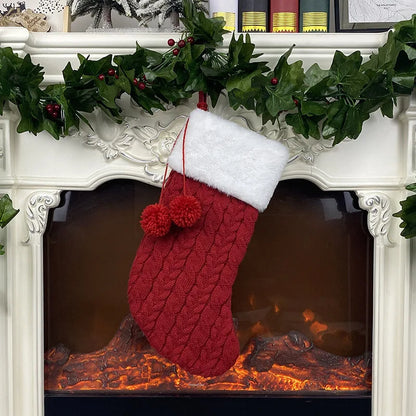 Personalized knitted wool Christmas socks