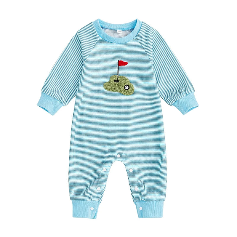 Infant Boy Striped Golf Jumpsuit