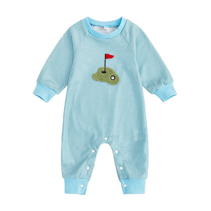 Infant Boy Striped Golf Jumpsuit