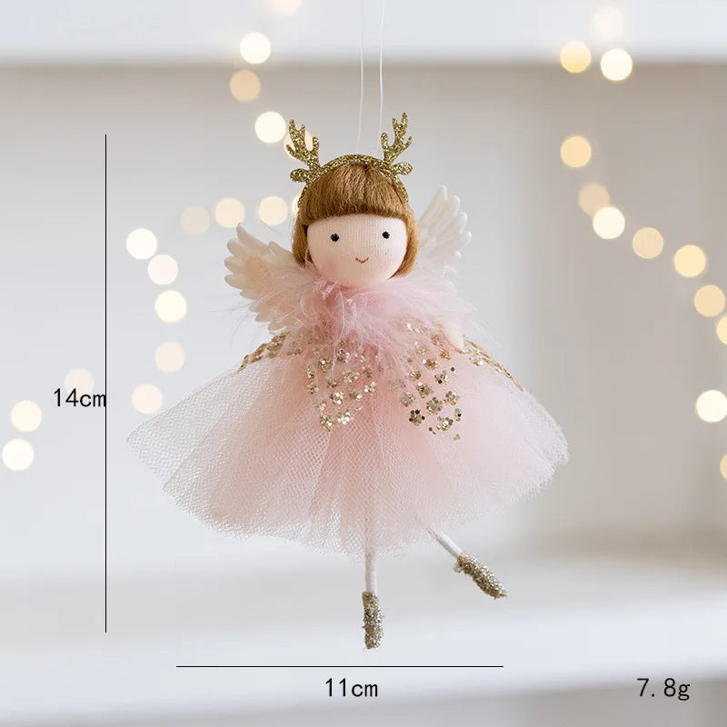 Cute pink ballet mouse New Year and Christmas pendant decoration