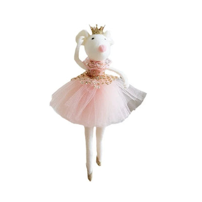 Cute pink ballet mouse New Year and Christmas pendant decoration