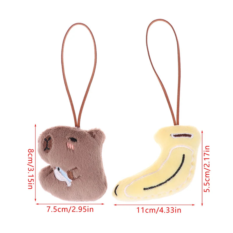 Anti-lost Fabric Capybara Name Sticker Pendant