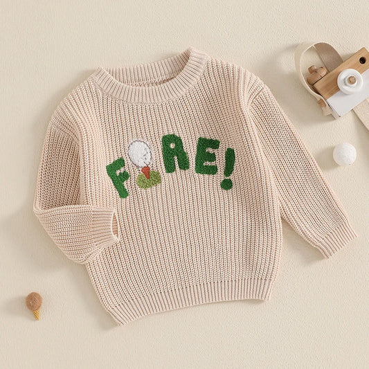 Fore Letter Baby Golf Sweater