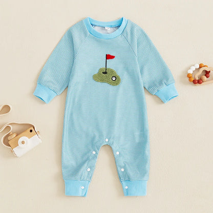 Infant Boy Striped Golf Jumpsuit